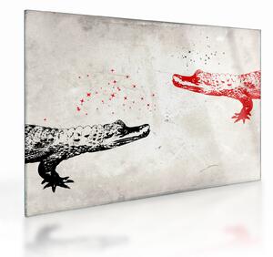 Staklena slika - Krokodili (70x50 cm)