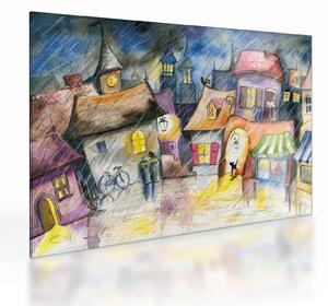 Staklena slika - Deževen večer (70x50 cm)