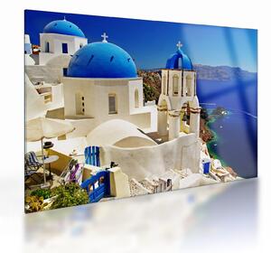 Staklena slika - Santorini, Grčija (70x50 cm)