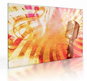 Staklena slika - Retro mikrofon (70x50 cm)