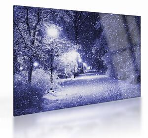 Staklena slika - Čarobna zimska noč (70x50 cm)