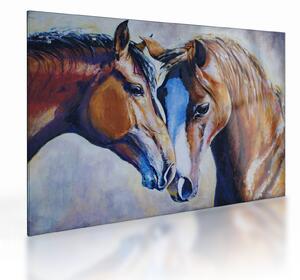 Staklena slika - Zaljubljeni konji (70x50 cm)