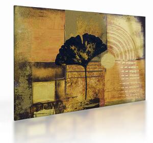 Staklena slika - list ginka (70x50 cm)