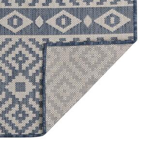 VidaXL Vanjski tepih ravnog tkanja 120 x 170 cm plave pruge