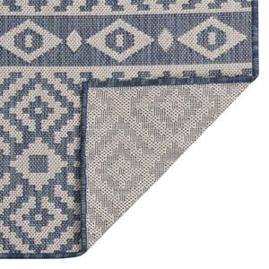 VidaXL Vanjski tepih ravnog tkanja 80 x 150 cm plave pruge