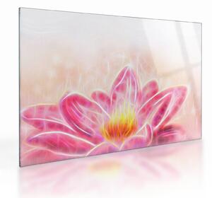 Staklena slika lotosovega cveta (70x50 cm)