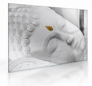 Staklena slika - Beli Buda (70x50 cm)