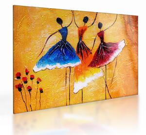 Staklena slika - Oljna slika, balerine (70x50 cm)
