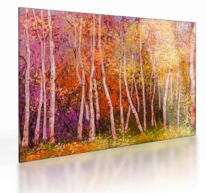 Staklena slika pisanega gozda (70x50 cm)