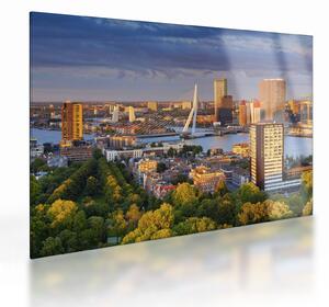 Staklena slika - Obzorje Rotterdama, Nizozemska (70x50 cm)