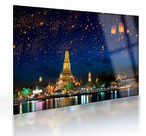 Staklena slika - Luči za srečo, Bangkok (70x50 cm)