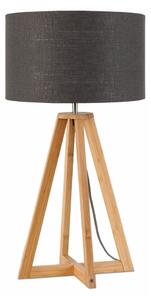 Stolna lampa s tamno sivim sjenilom i Good & Mojo Everest bambusovom konstrukcijom