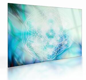 Staklena slika - Merkaba v turkiznem ozadju (70x50 cm)