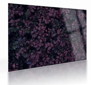 Staklena slika temno rdečih listov (70x50 cm)