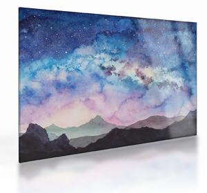 Staklena slika - Mlečna cesta, akvarel (70x50 cm)