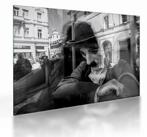 Staklena slika - Charles Chaplin v Pragi (70x50 cm)