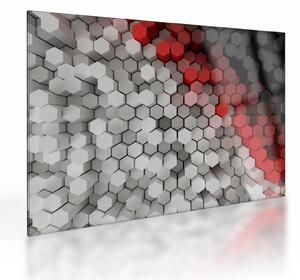 Staklena slika - 3D šesterokotniki (70x50 cm)