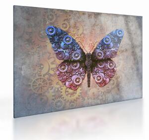 Staklena slika - Steampunk metulj (70x50 cm)
