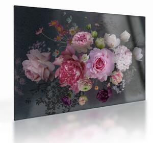 Staklena slika - Vrtne rože (70x50 cm)