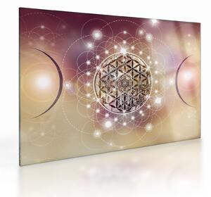 Staklena slika - Mandala z elementi (70x50 cm)