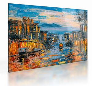 Staklena slika - Žičnica, San Francisco (70x50 cm)