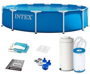 Intex bazen s konstrukcijom 366 x 76 cm s filtarskom pumpom plavi
