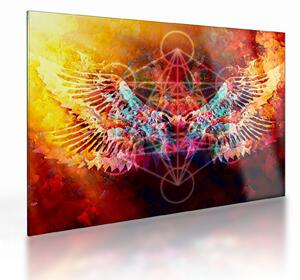 Staklena slika - Merkaba s krili, abstrakcija (70x50 cm)