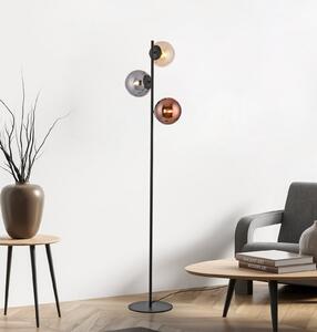 JUST LIGHT. GmbH Sjajna stajalka, 3 svjetla, crna/višebojna, staklena, E14, Crno, Dnevni boravak/blagovaonica, Staklo