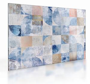 Staklena slika - Geometrijski liki na steni (70x50 cm)