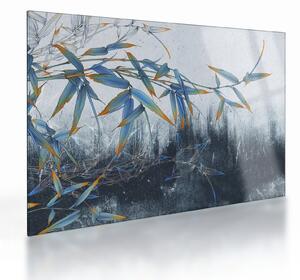 Staklena slika - Bambus na steni (70x50 cm)