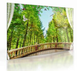 Staklena slika - Pogled na gozd (70x50 cm)