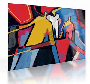 Staklena slika - Abstrakcija moških (70x50 cm)