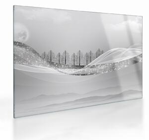 Staklena slika - Srebrna pokrajina (70x50 cm)