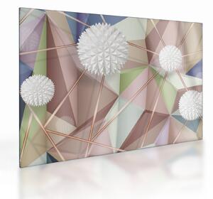 Staklena slika - 3D abstrakcija v pastelnih barvah (70x50 cm)