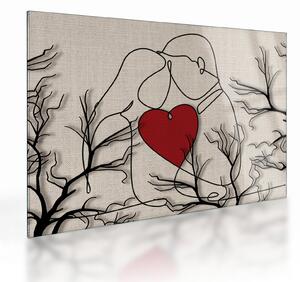 Staklena slika - Zaljubljeni par (70x50 cm)
