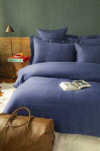 Posteljina s plahtom Saten Simply Dark Blue 140x200