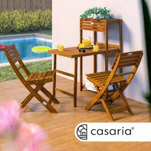 Vrtni set od 3 dijela CASARIA® od akacije - sklopivi stol + 2 stolice