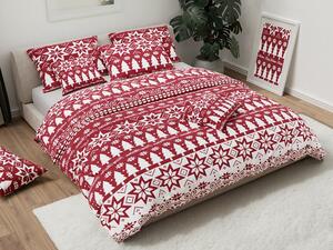Pamučna posteljina BOŽICNA ŠUMA crvena Dimenzije posteljine: 2 ks 70 x 90 cm | 200 x 220 cm