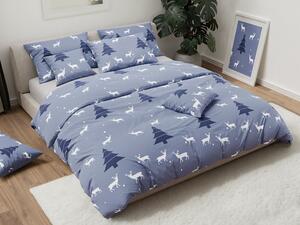 Pamučna posteljina JELEN I DRVO plava Dimenzije posteljine: 2 ks 70 x 90 cm | 200 x 220 cm
