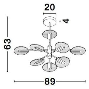 GENTI VISILICA LED 54W/3000K/3606lm/IP20/CRNA & ZLATNA NL9545408