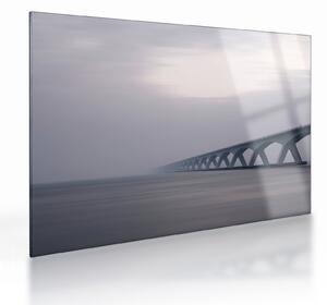 Staklena slika mosta u magli (70x50 cm)
