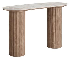 Bež/u prirodnoj boji pomoćni stol s pločom stola u mramornom dekoru 40x120 cm Athens – House Nordic