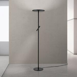 ORION Teide LED podna lampa, crna, metalna, lampa za čitanje, prigušivač, prigušiva, Crno, Dnevni boravak/blagovaonica, Aluminij