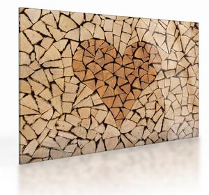 Staklena slika - Srce od drveta (70x50 cm)