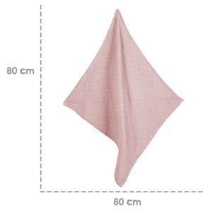 Ružičasta pletena deka za bebe od organskog pamuka 80x80 cm Lil Planet – Roba