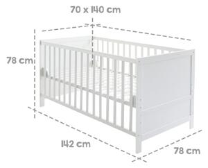 Bijeli dječji krevet 70x140 cm – Roba