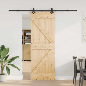 Klizna vrata NARVIK Prirodna i crna 70 x 210 cm (213 5 cm) - 70 x 210 cm (213 5 cm) Trokutasti