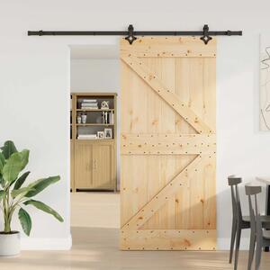 Klizna vrata NARVIK Prirodna i crna 90 x 210 cm (213 5 cm) - 90 x 210 cm (213 5 cm) Trokutasti