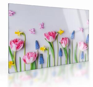 Staklena slika proljetnog cvijeća (70x50 cm)