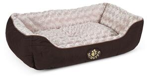 Tamno smeđi plišani krevet za pse 60x75 cm Scruffs Wilton L – Plaček Pet Products